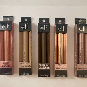 5 PACK of Brand New E.L.F. No Budge Shadow Sticks